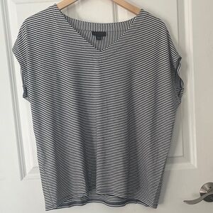 J. Jill Wherever Striped navy blue, white Short Sleeve Tee oversized loose fit